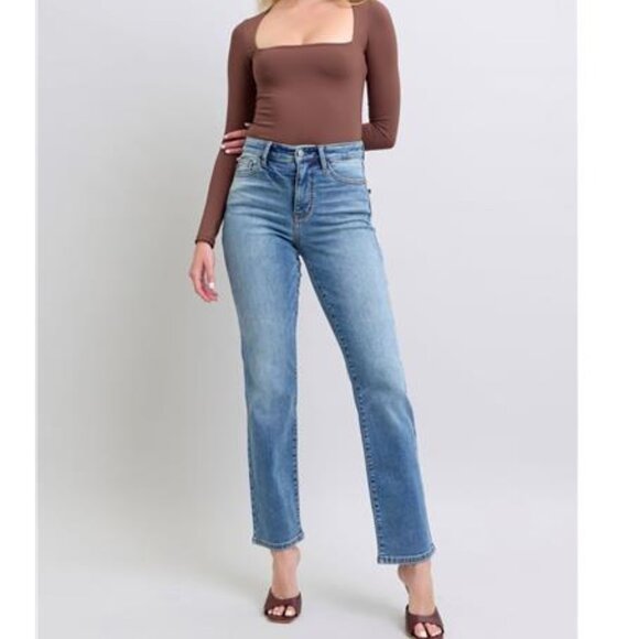 NWT 🔥 Judy Blue THERMAL Straight Jeans, Cozy Warm, Stretchy Winter Jeans - Picture 5 of 10